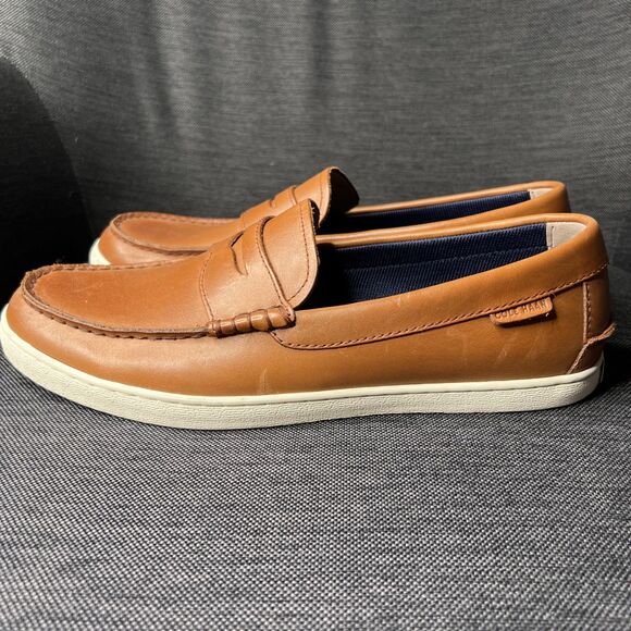 Cole Haan Grand OS Penny Loafer Mens 12 Brown Leather 1928 Moc Toe Casual Shoe - Picture 4 of 12